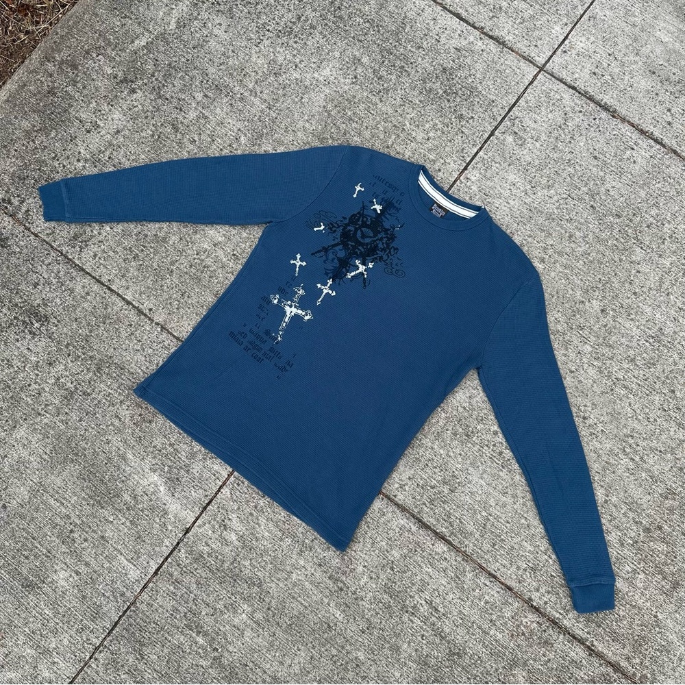 Stylish Blue Long Sleeve Tee